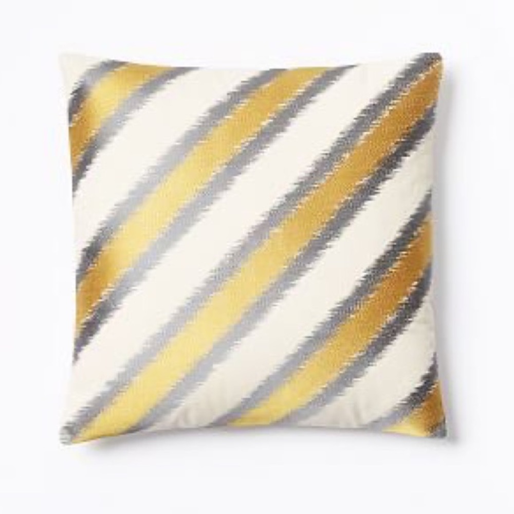 WEST ELM Embroidered Diamond Ikat Pillow Case